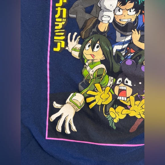 My Hero Academia-Shirt Mens Medium-Blue Graphic Short Sleeve Cotton Adult-Anime - Picture 7 of 11